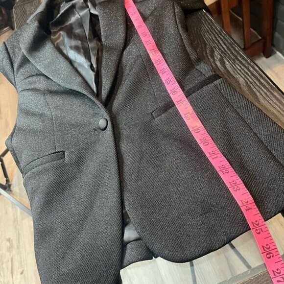 RW & Co. Women's Single-Breasted Stretch Lining Blazer Black Shimmer Size 00 - Picture 9 of 13